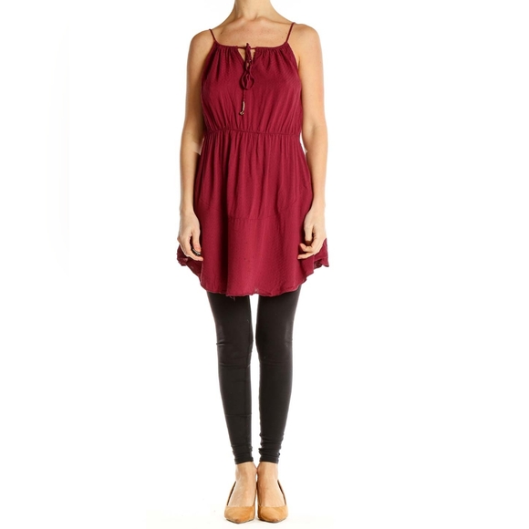 Free People Shake It Up Mini Dress Boho Maroon Red Size small womens - Picture 2 of 4